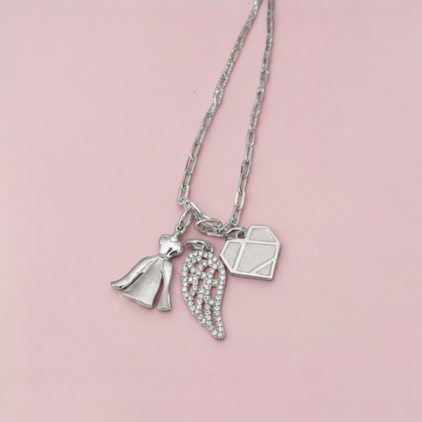 The Limitless Necklace by Max Alexander — Wing, Heart & Dress