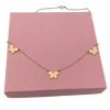 Triple Butterfly Necklace in Yellow Gold