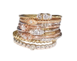 3 Tiny Wishes Diamond Stack - Solid Gold