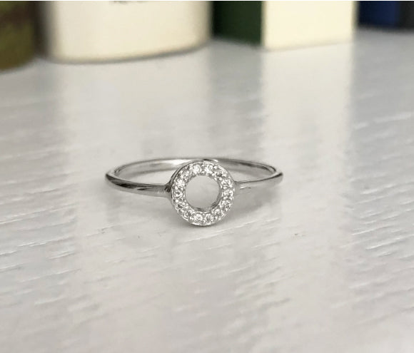 Circle Of Life Diamond Ring Solid Gold White Gold 5