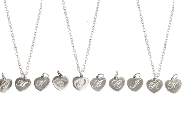 Black heart initial necklace 2025