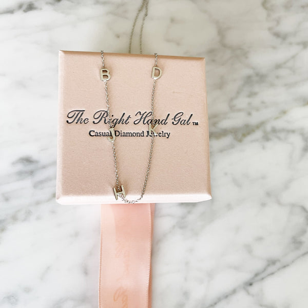 The Meghan Mini Initial Necklace - Choose 3 Initials – The Right