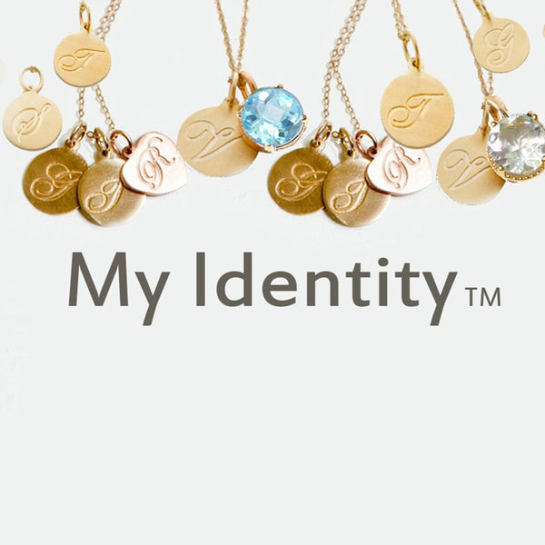 Gold disc initial necklace hot sale