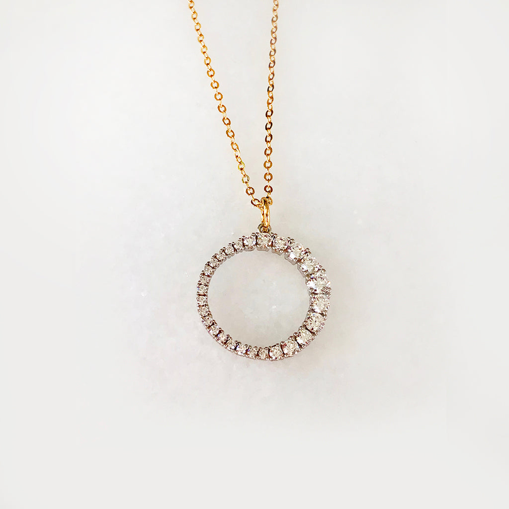 The Sun Necklace - Rhodium Plated with CZ Stones