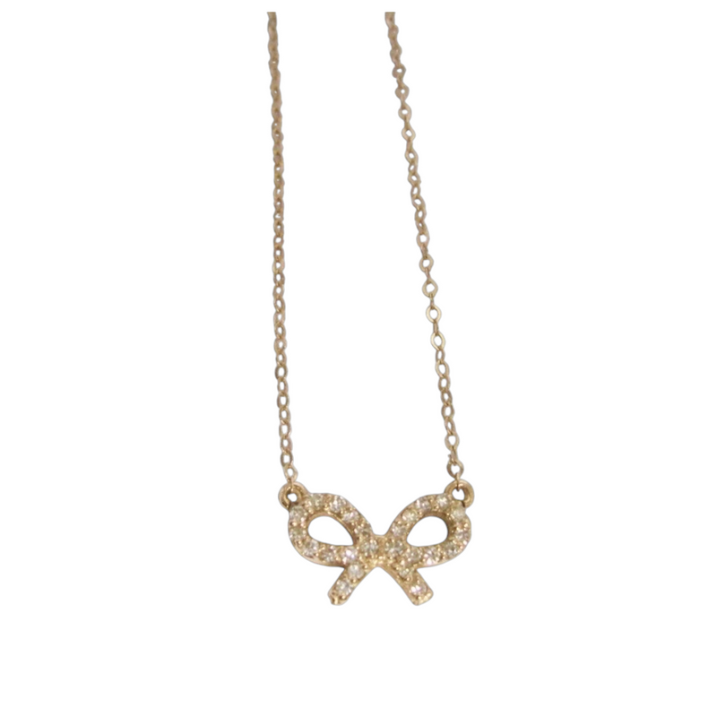 Diamond Bow Necklace