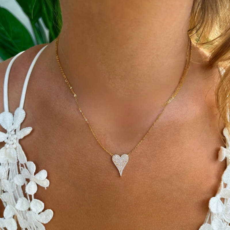 Heart Necklaces in Three Heart Sizes  With Crystallines- Each Sold Separately