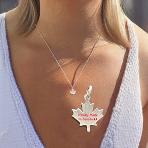 Maple Leaf Charm or Necklace in Sterling Silver