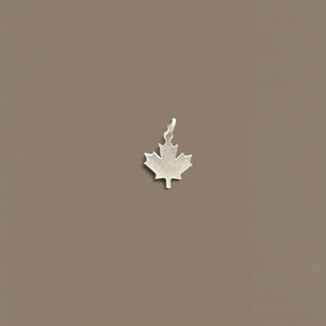 Maple Leaf Charm or Necklace in Sterling Silver