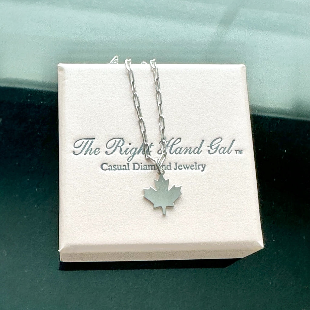 Maple Leaf Charm or Necklace in Sterling Silver