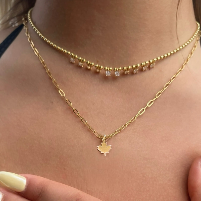 Canadian Maple Leaf Charm or Necklace Solid Gold