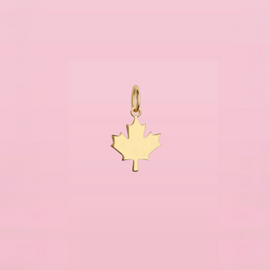 Maple Leaf Charm or Necklace Solid Gold