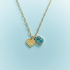 Enamel Rectangle Charm-Ocean Blue