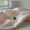 Enamel Circle Charm- Green