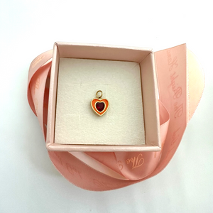 Enamel Heart Charm Papaya