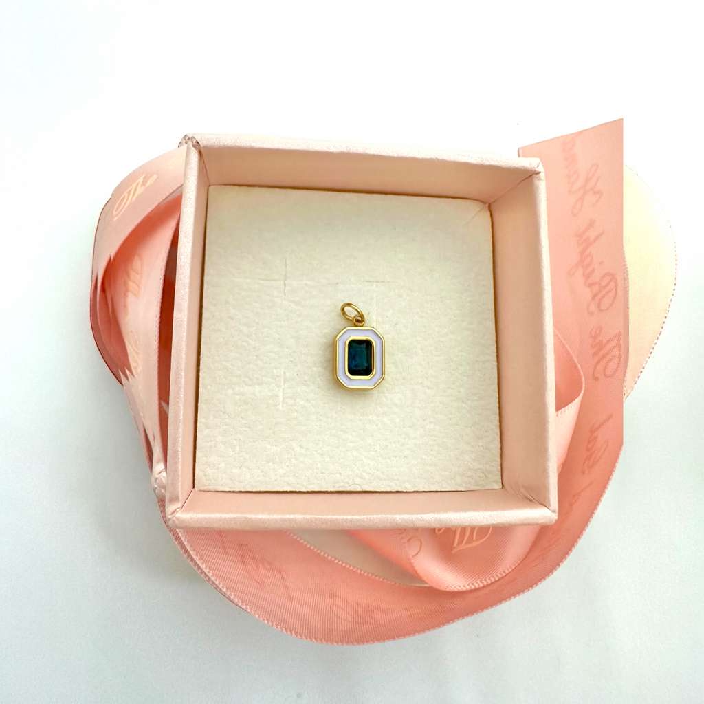 Enamel Rectangle Charm - mauve