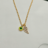 Enamel Round Charm / Avocado green