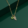 Enamel Round Charm / Avocado green