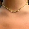 Fringe Necklace With Crystalline Stones