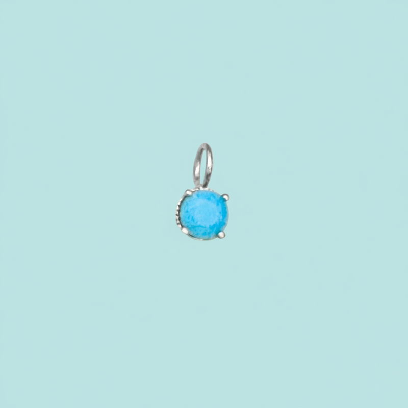 Baby Blue Chalcedony Charm