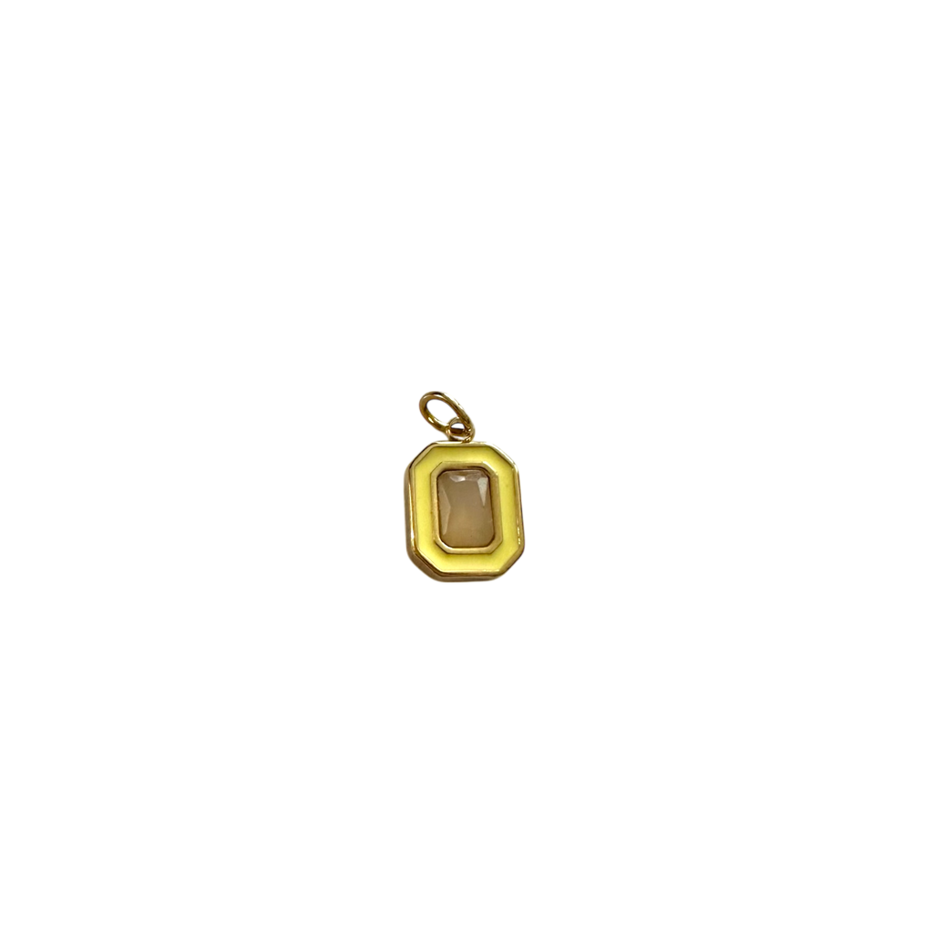 Enamel Rectangle Charm - Yellow