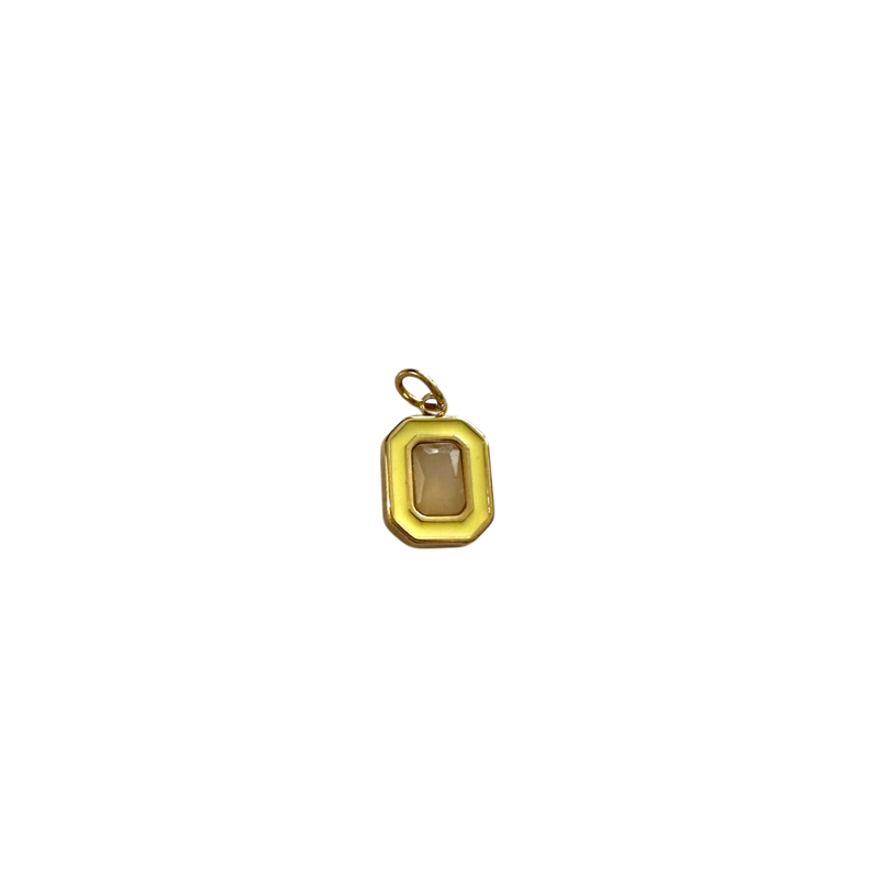 Enamel Rectangle Charm - Yellow