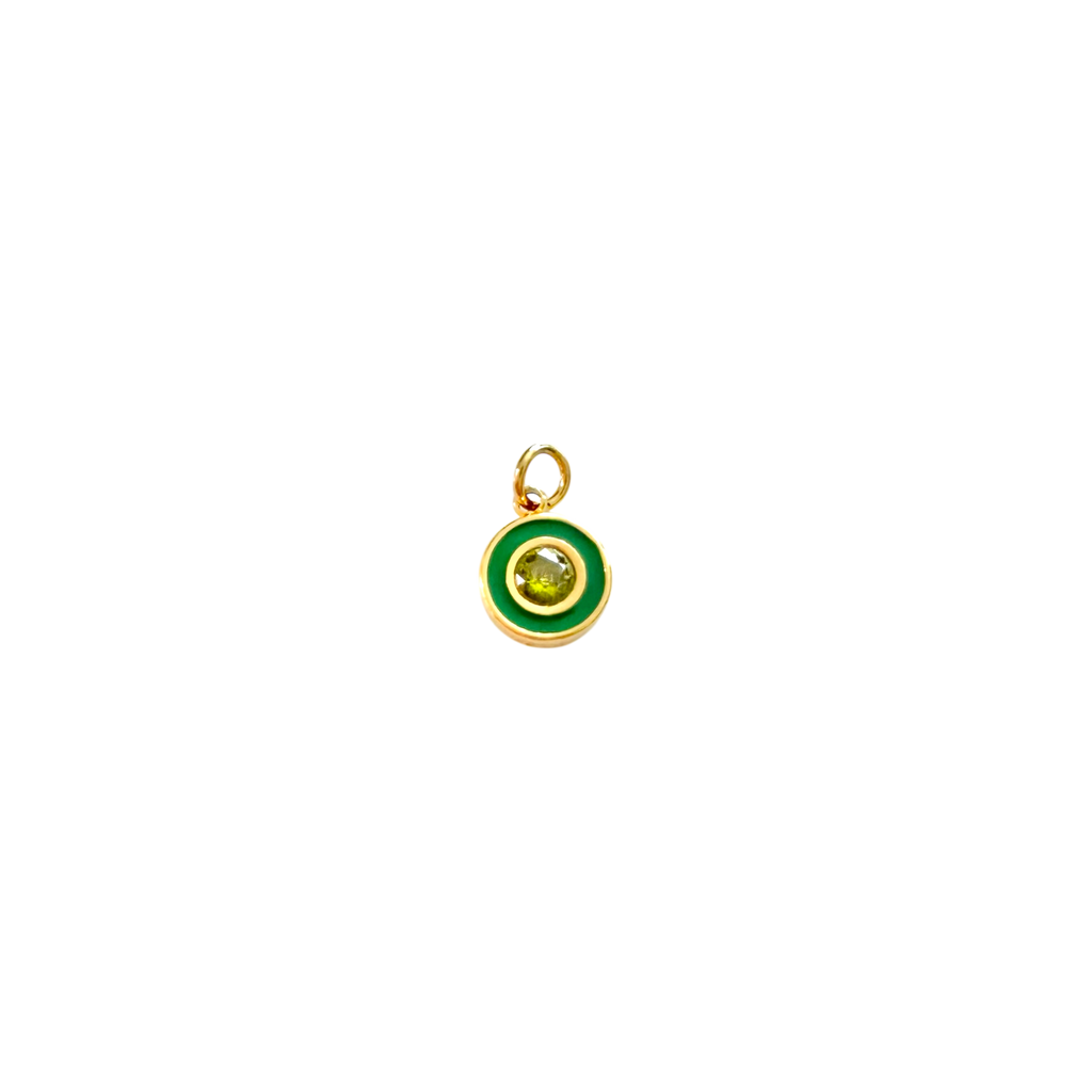 Enamel Circle Charm- Green