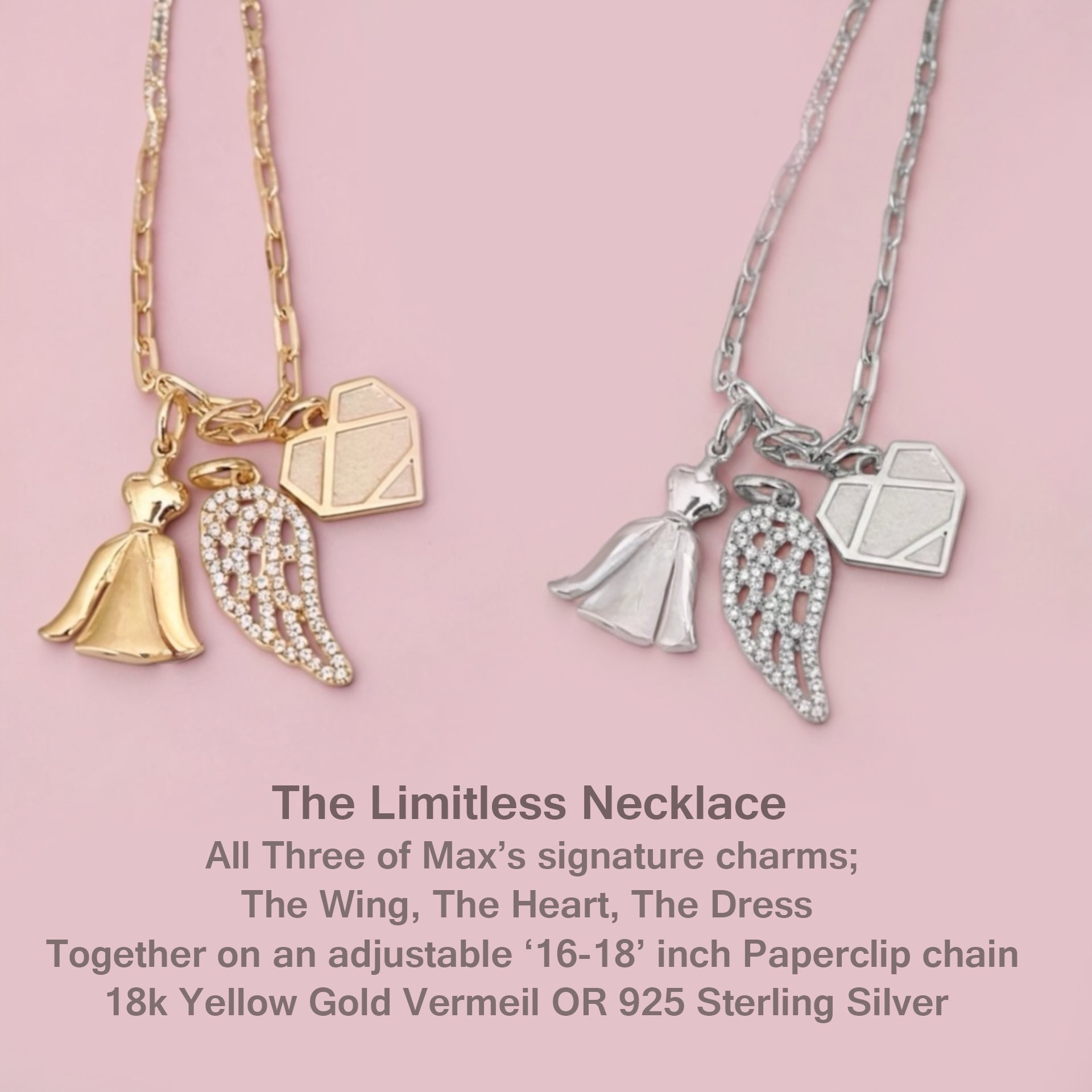 The Limitless Necklace by Max Alexander — Wing, Heart & Dress The Limitless Necklace by Max Alexander — Wing, Heart & Dress