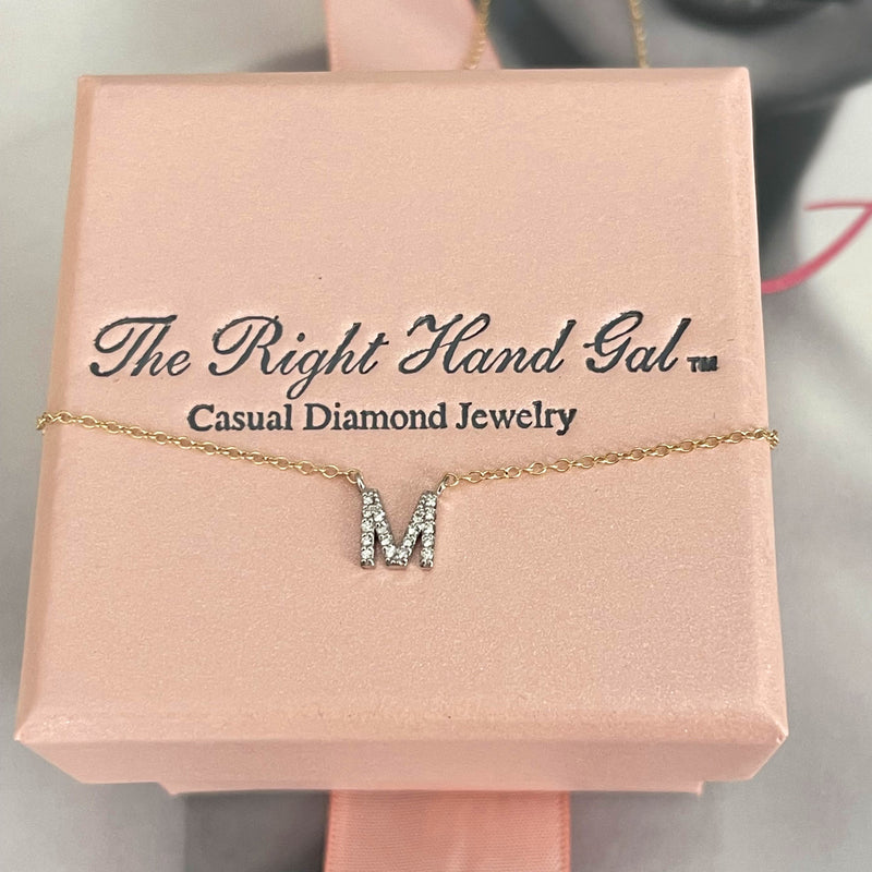 Diamond Centered  Initial Necklace