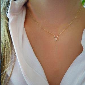 Diamond Chevron Wishbone Necklace