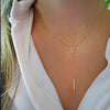 Diamond Chevron Wishbone Necklace