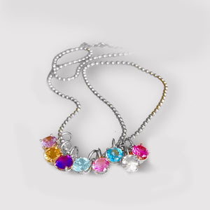 Gemstone Charm Necklace on a Beautiful Ball Chain- Choose as Many Gemstones as You Desire