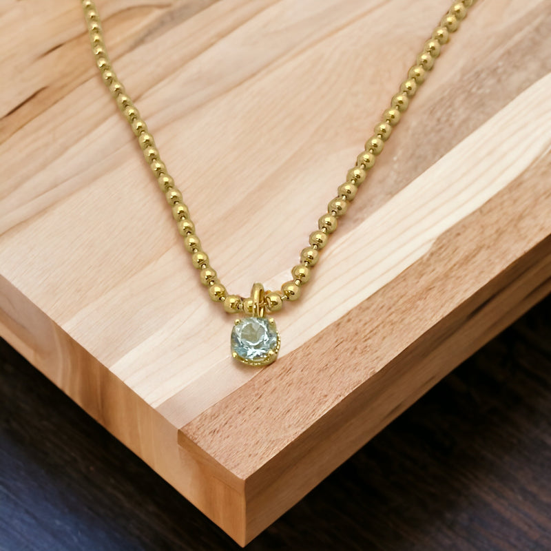 Gemstone Charm Necklace on a Beautiful Ball Chain- Choose as Many Gemstones as You Desire
