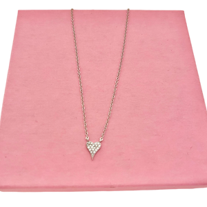 Heart Necklaces in Three Heart Sizes  With Crystallines- Each Sold Separately