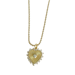 Brand New Vintage Style Heart Necklace With Fluting