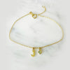Mini Initial Bracelet With Birthstones & Initials of Your Choice