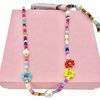 Collier de perles et de perles multicolores et de fleurs