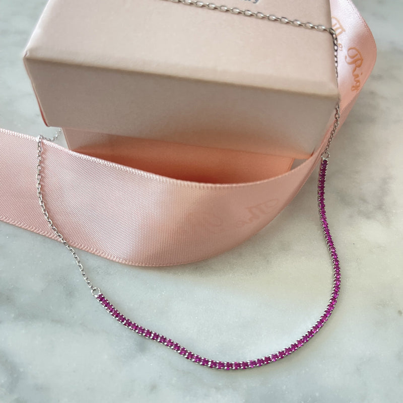 Half Tennis Necklace- Available in 3 Colors