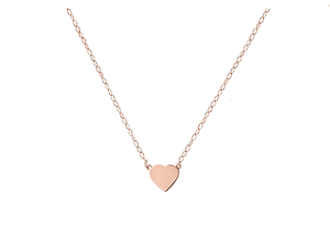 Mini Heart Necklace in Solid Gold