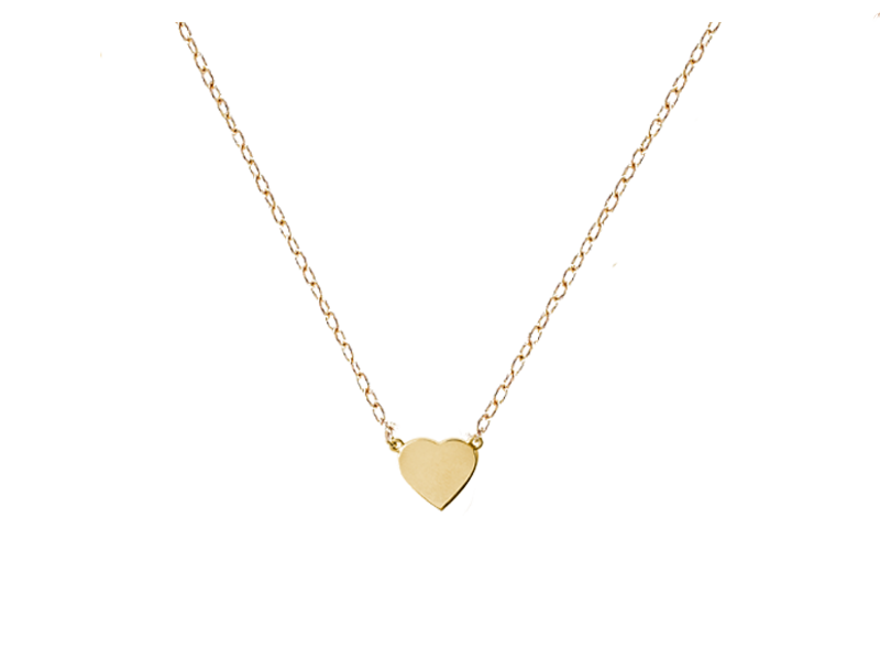 Baby Heart Necklace - Solid Yellow, White or Pink Gold