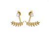 Boucles d'oreilles en forme de veste de vigne avec petit clou en zircone cubique