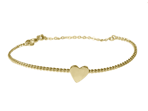 Twisted Heart Bracelet - Solid Yellow Gold