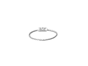 Twisted Rectangle Diamond Ring - Solid Gold