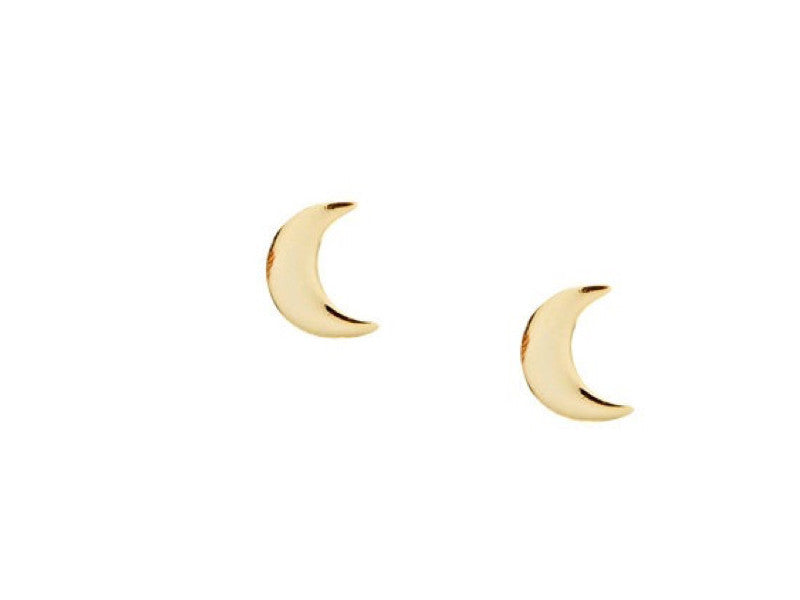 Simple Moon Earrings - Yellow Gold