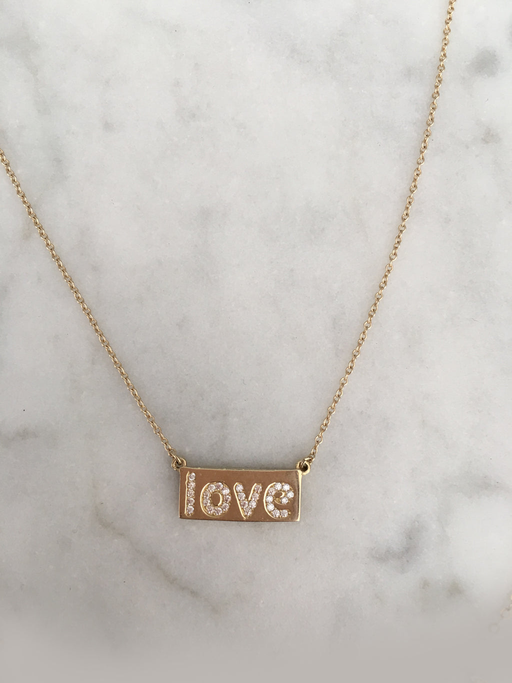 OR MASSIF AVEC CZ BLANC "LOVE COLLIER"