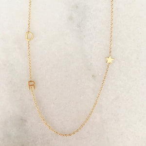 The Meghan Mini Initial Necklace with a Baby Star & Your Choice of Initials