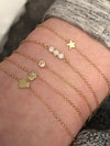 Baby Delicate Diamond Bezel Bracelet - Solid Gold