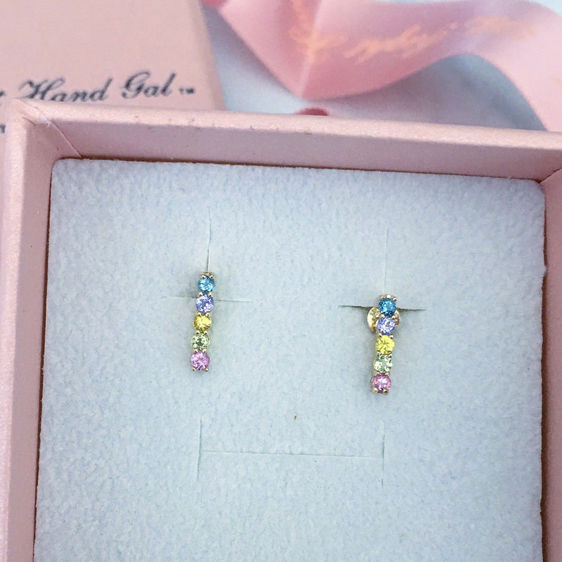 Pastel Sapphire Five Step Earrings- SOLD OUT FOR NOW