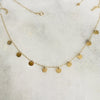 Rays of Sun Necklace with 9 Gold Discs  - Solid Gold