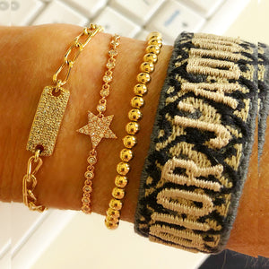 Stack of Gorgeousness - Star, Bar, Gold Balls, ID Bracelet - Each sold seperately
