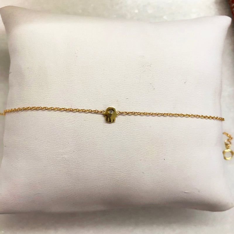 Bracelet Hamsa avec un Diamant - Or Massif